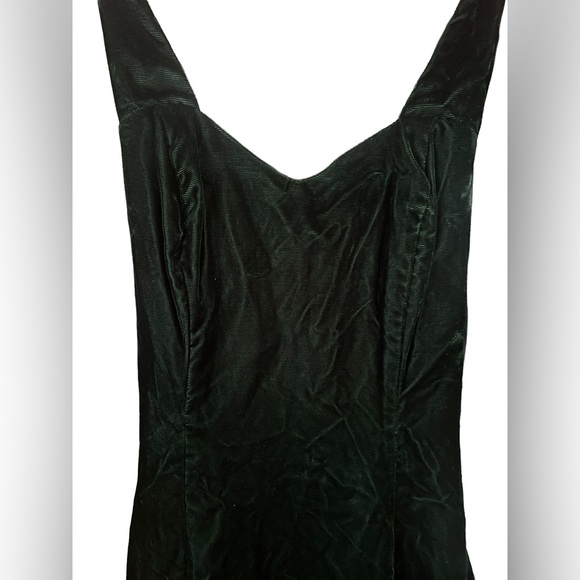Vintage Cocktail Dress Size 5 Velvet A Line Pin Up Style Halter Green Crinoline - Picture 4 of 12